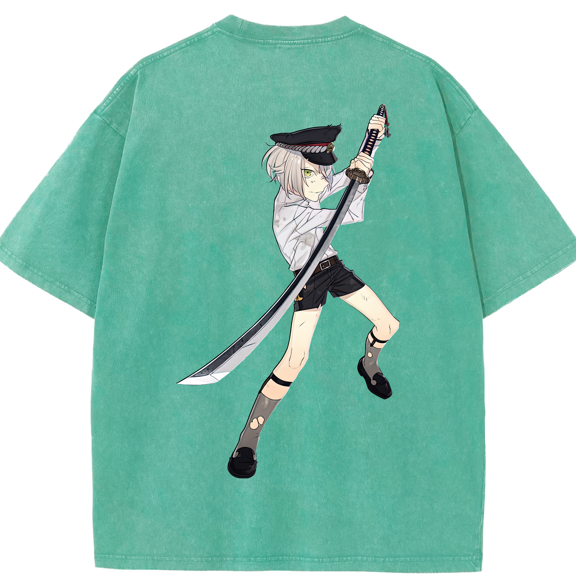 （画像用） 刀剣乱舞 Touken Ranbu 綿100% ヴィンテージ風 半袖Tシャツ（背面プリント）